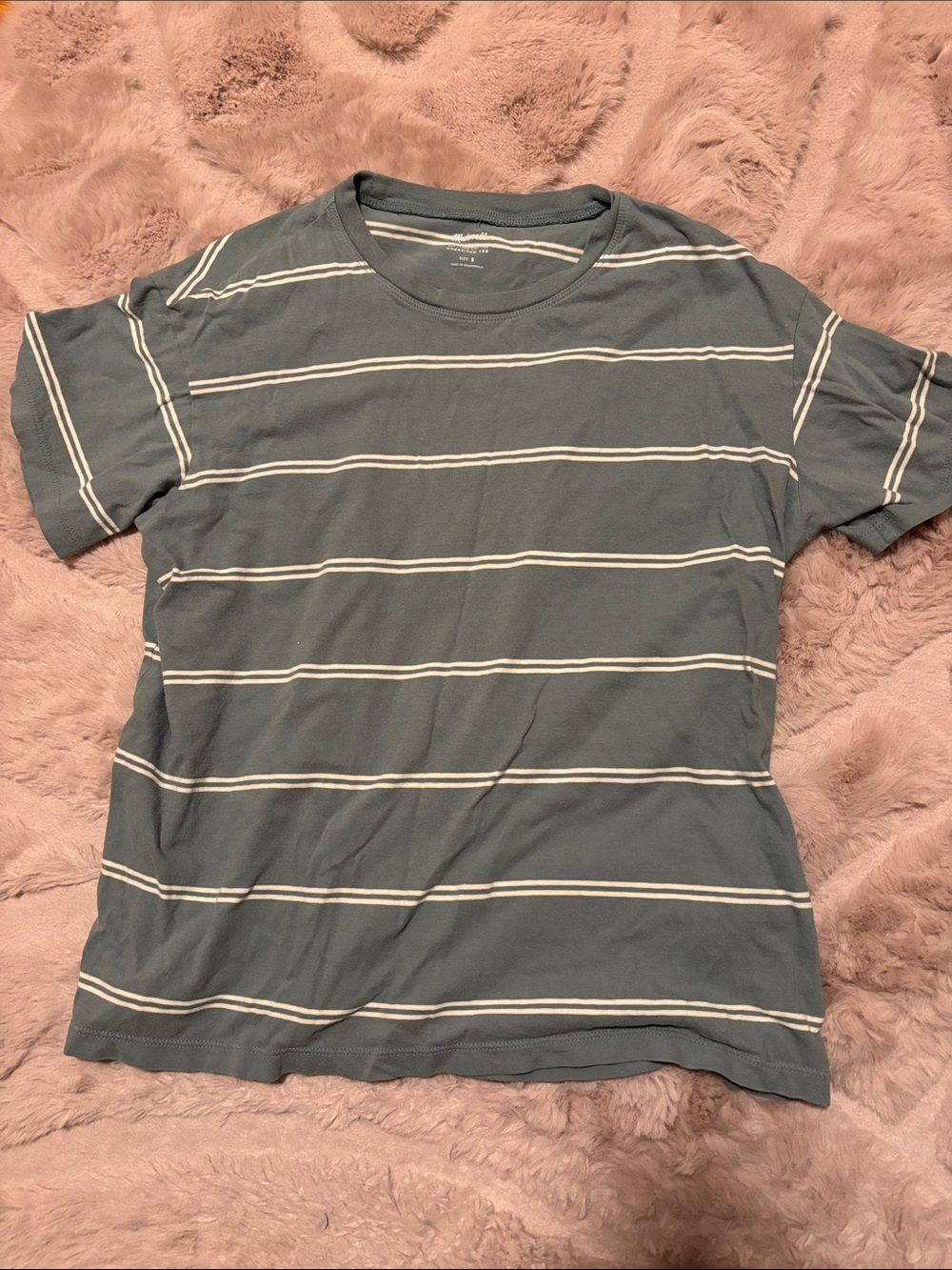 Madewell Short Sleeve Crewneck Striped Tee - Slate Blue